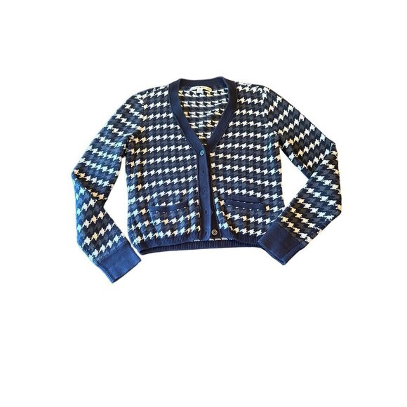 Tommy Hilfiger Women's Houndstooth Cardigan Sweater Medium Preppy - Picture 1 of 5